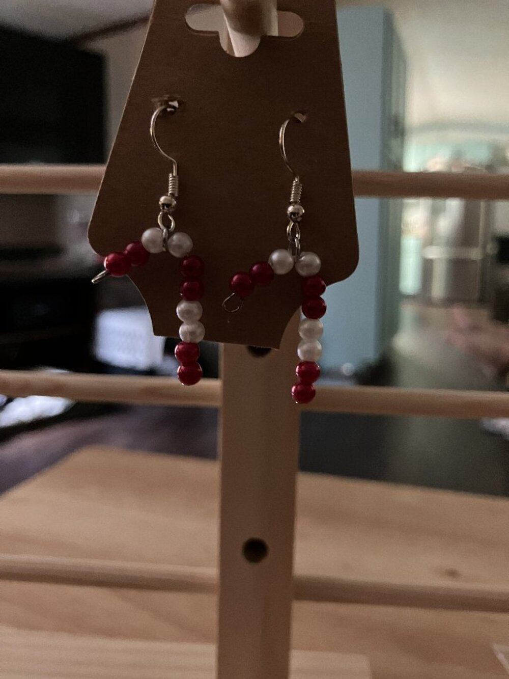Handcrafted Candy Cane Earrings